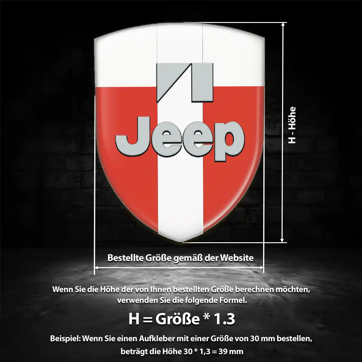 Jeep Silikon Aufkleber Wappen Tuningfahrzeug