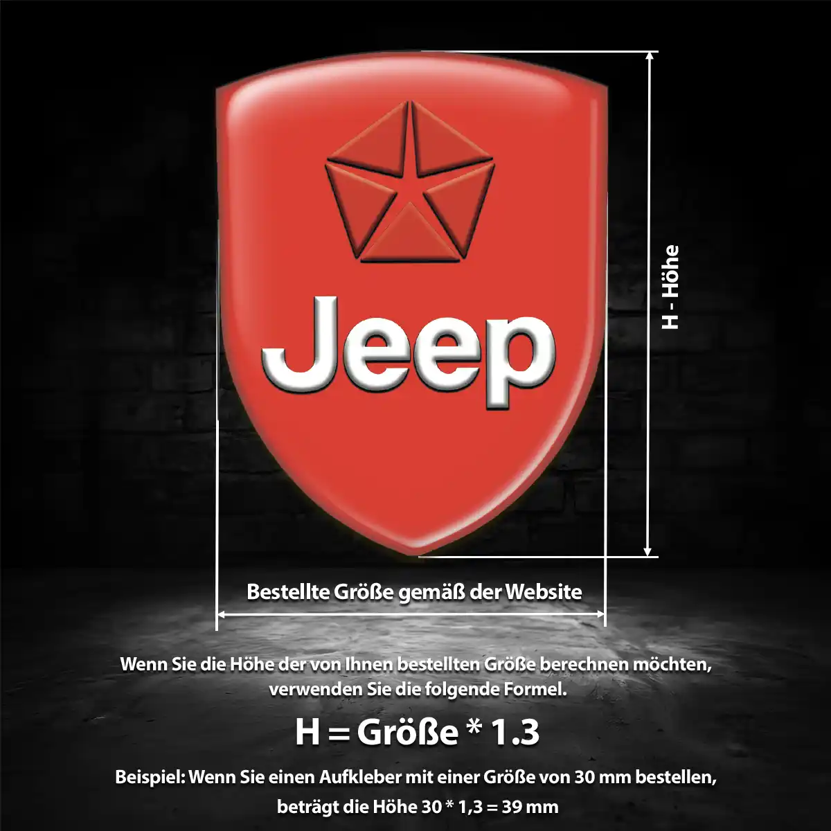 Jeep Wappen Aufkleber Auto Hochwertiges Harz