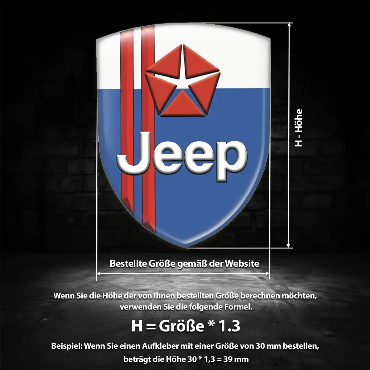 Jeep Wappen Aufkleber Auto Premium-Edition