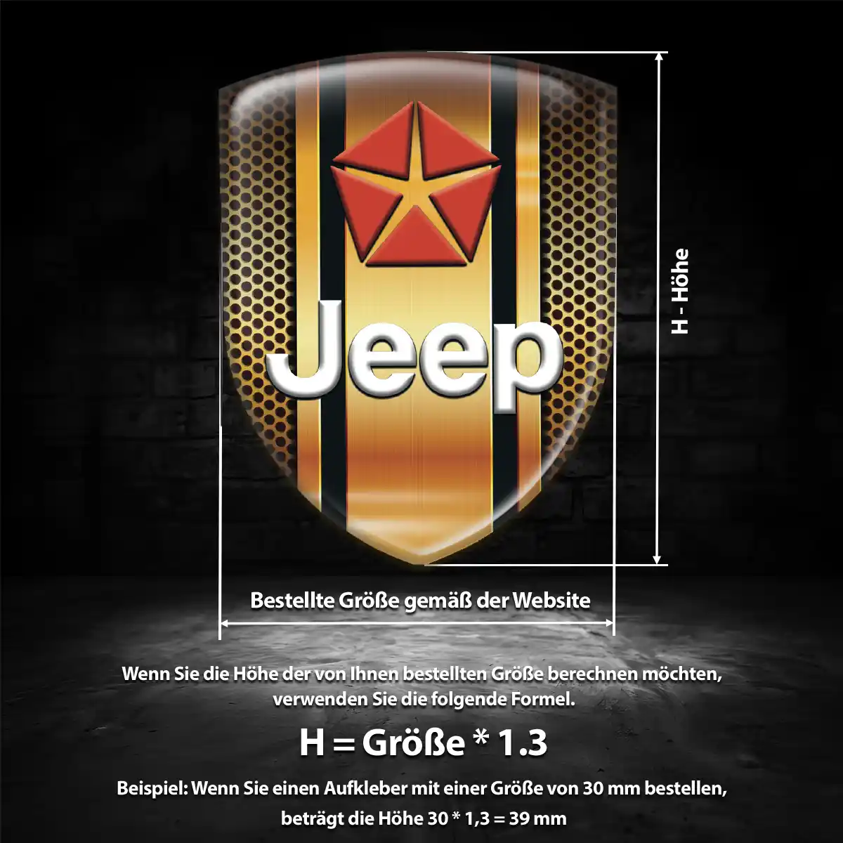 Jeep Wappen Aufkleber Emblem Auto Hochwertiges Harz