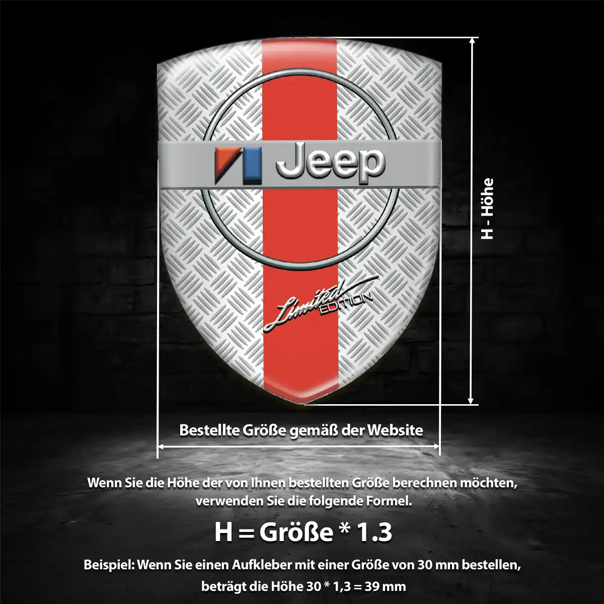 Jeep Wappen Aufkleber Emblem Auto Premium-Edition