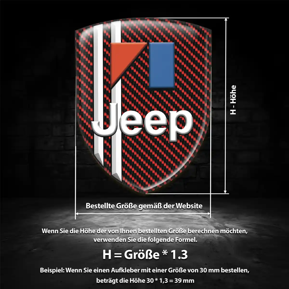 Jeep Wappen Aufkleber Emblem Elegantes Design