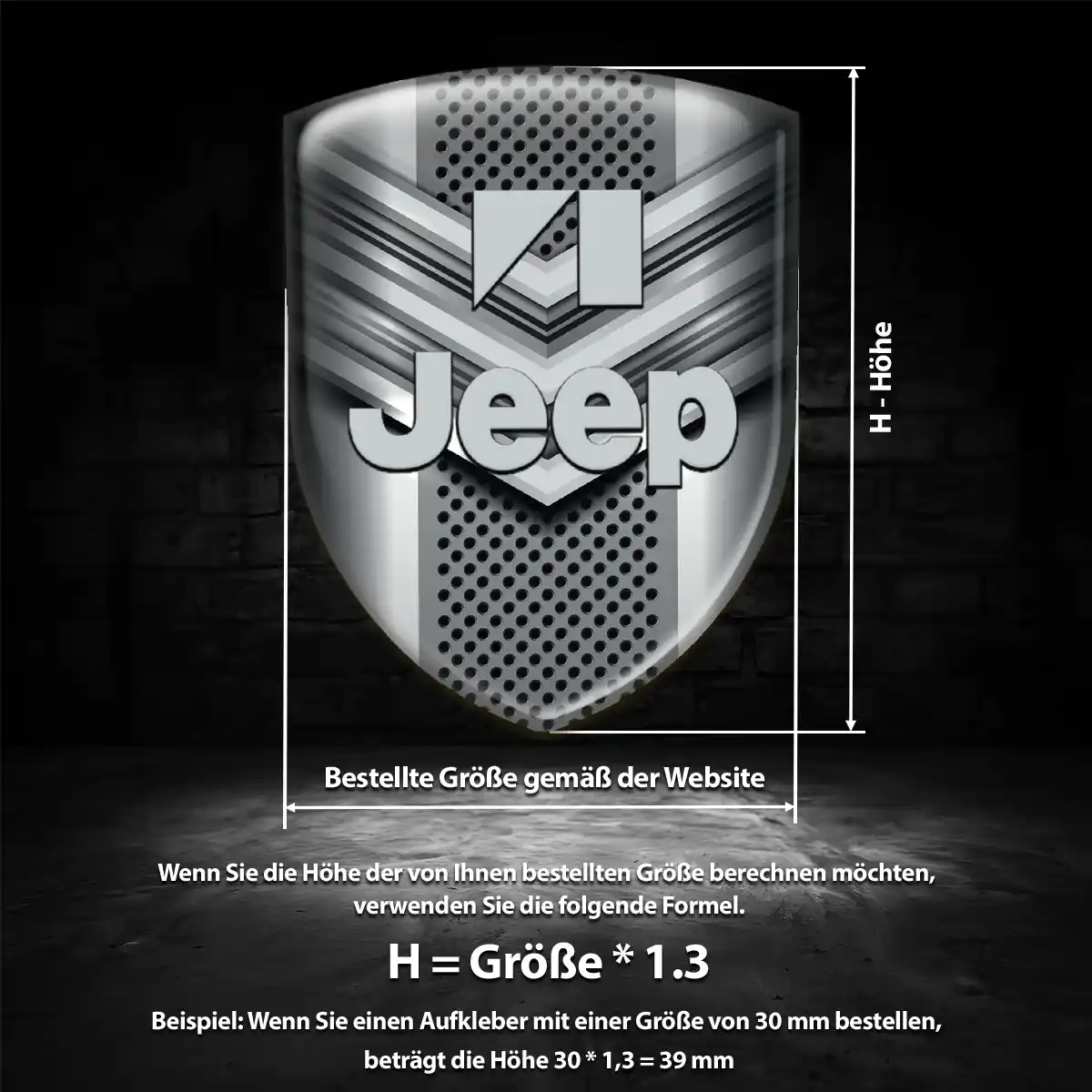 Jeep Wappen Aufkleber Emblem Hochwertiges Harz