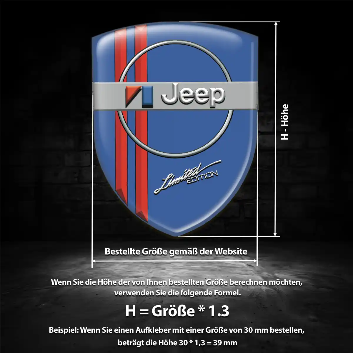 Jeep Wappen Aufkleber Emblem Interieurdesign