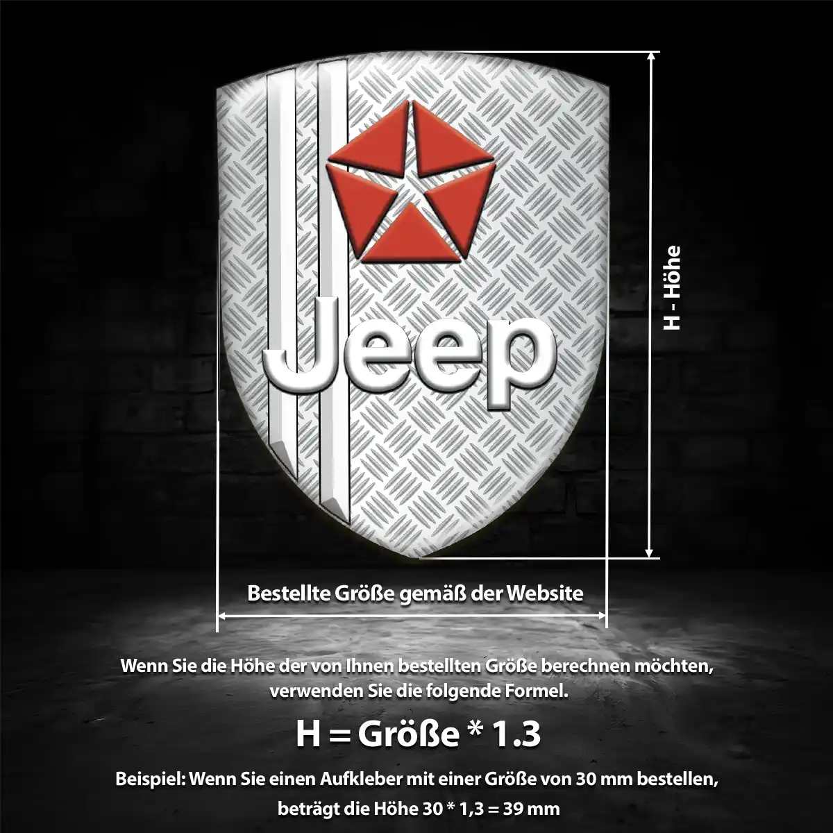 Jeep Wappen Aufkleber Emblem Luxus-Edition