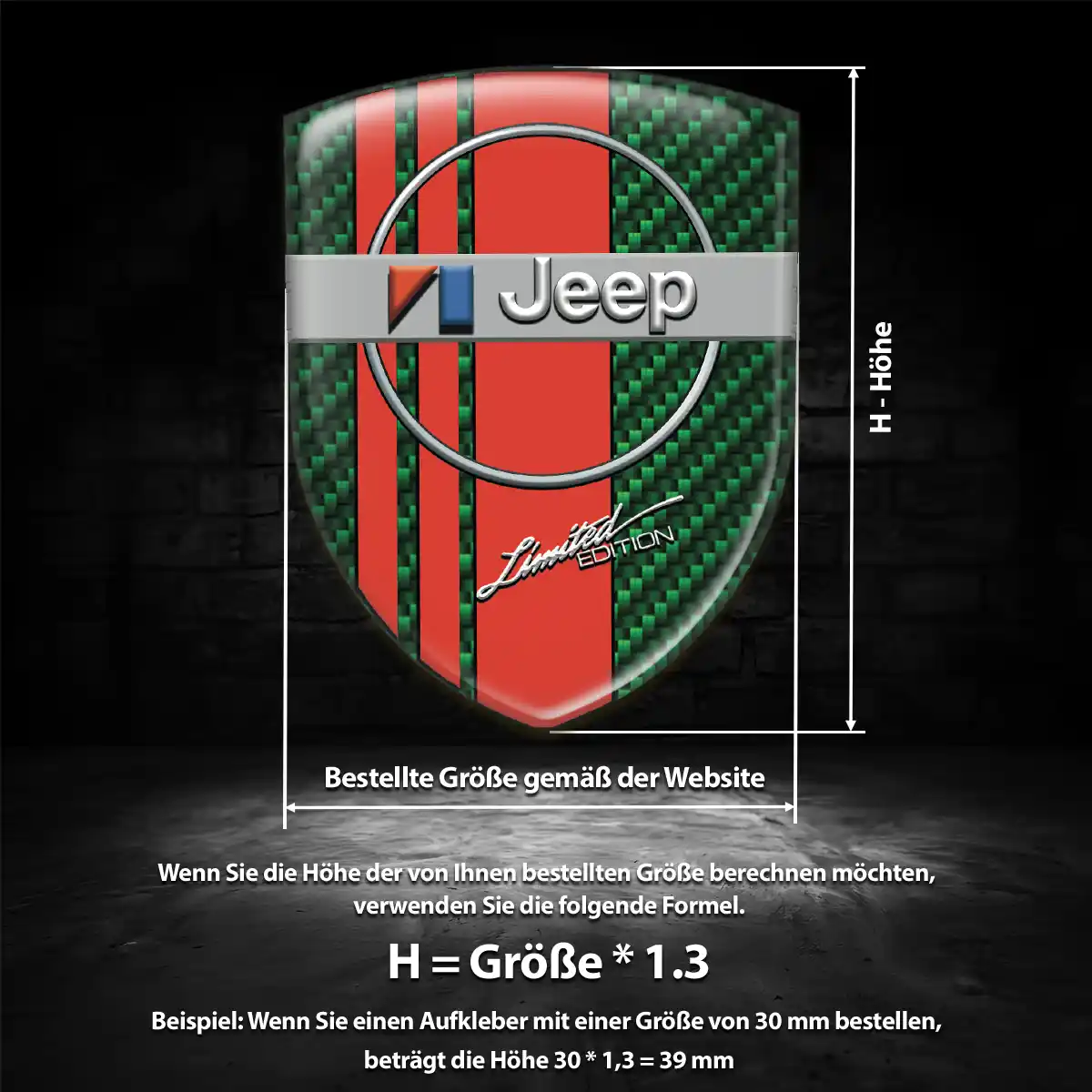 Jeep Wappen Aufkleber Emblem Premium-Edition