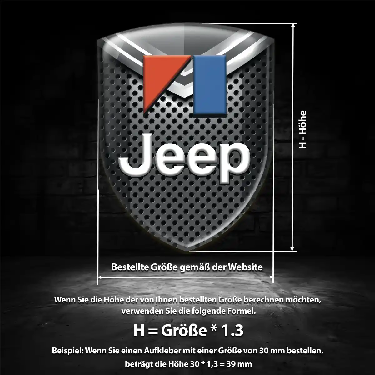 Jeep Wappen Aufkleber Emblem Premiumqualität