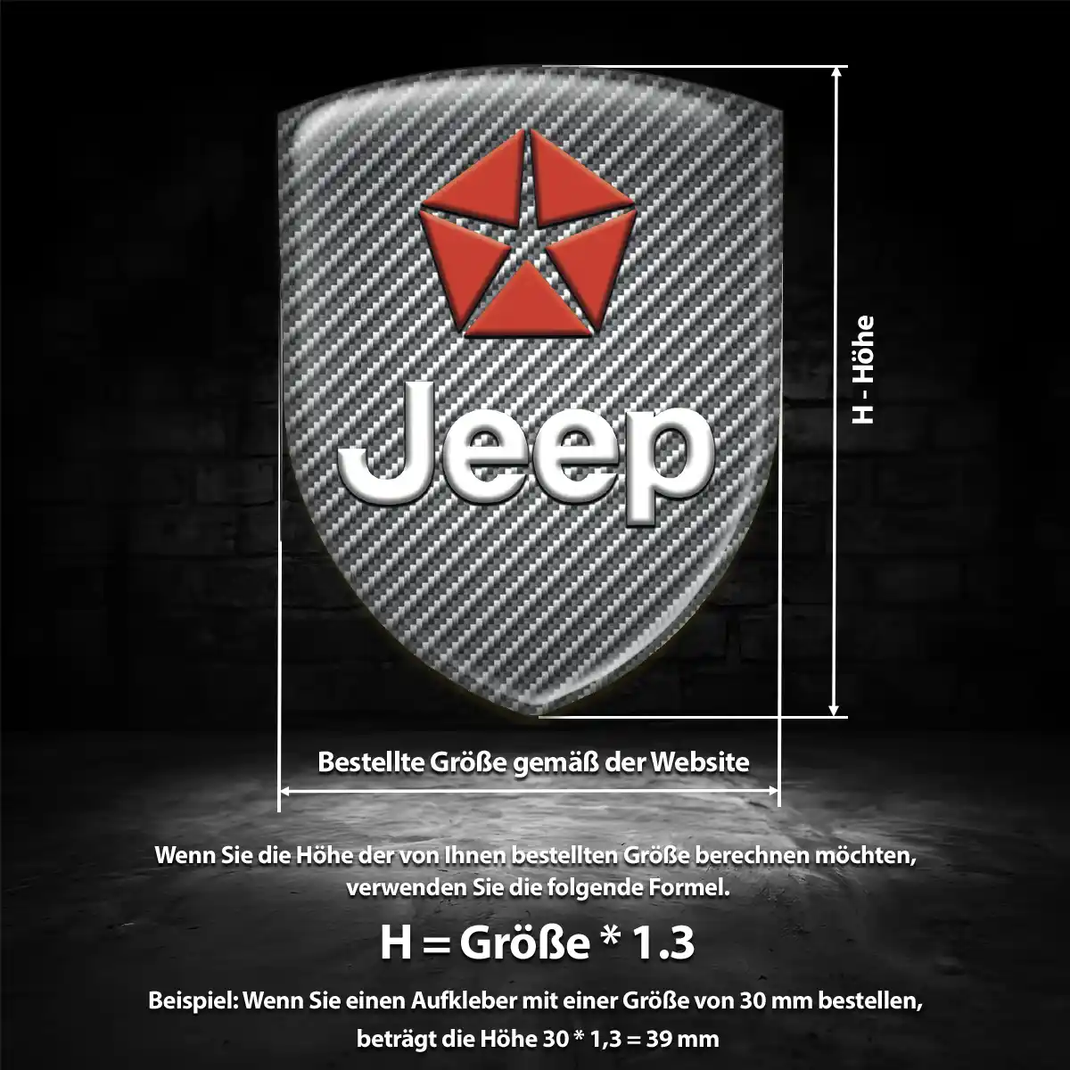 Jeep Wappen Aufkleber Luxus-Edition