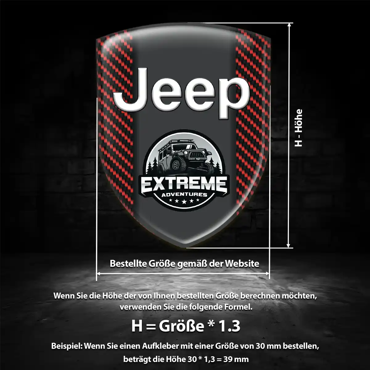 Jeep Wappen Emblem Aufkleber Ausdrucksstarkes Design