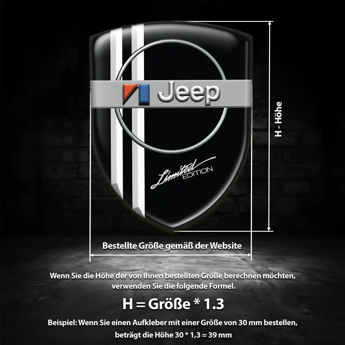 Jeep Wappen Emblem Aufkleber Auto Edles Design