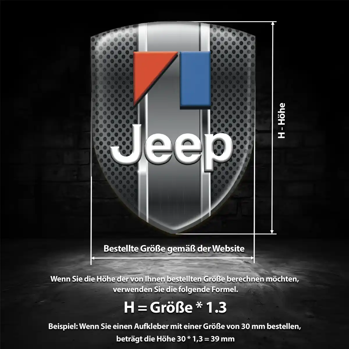 Jeep Wappen Emblem Aufkleber Auto Hochwertiges Harz