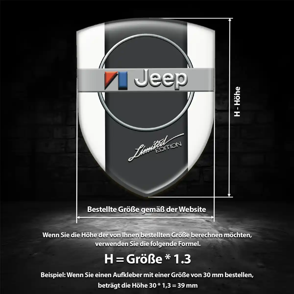 Jeep Wappen Emblem Aufkleber Auto Premium-Edition