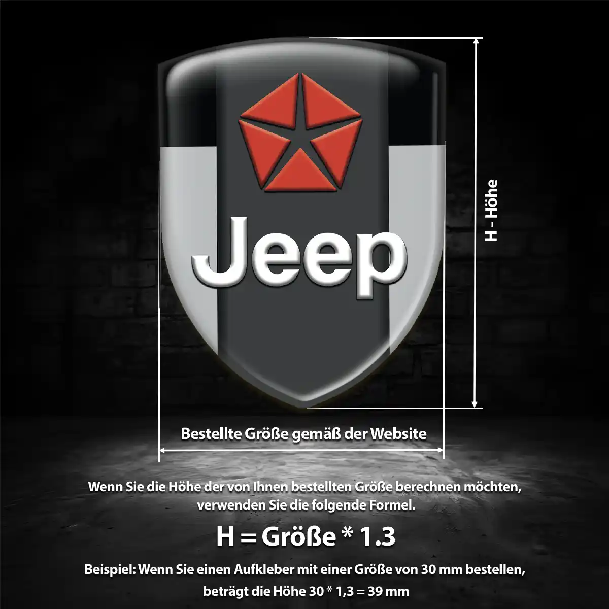 Jeep Wappen Emblem Aufkleber Edles Design