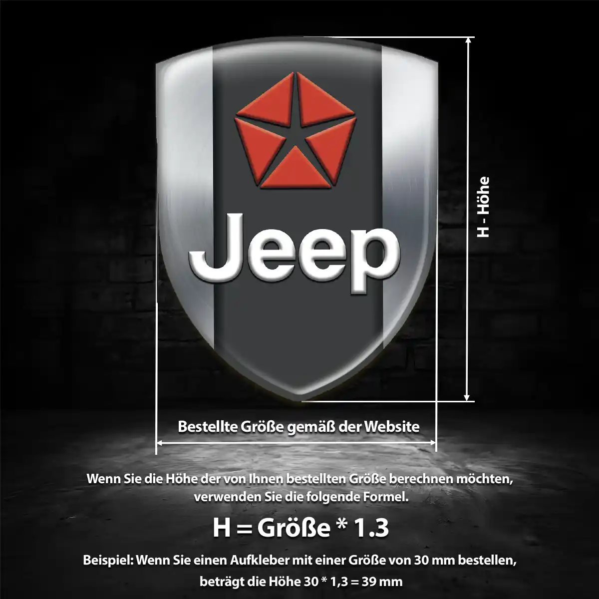 Jeep Wappen Emblem Aufkleber Elegantes Design