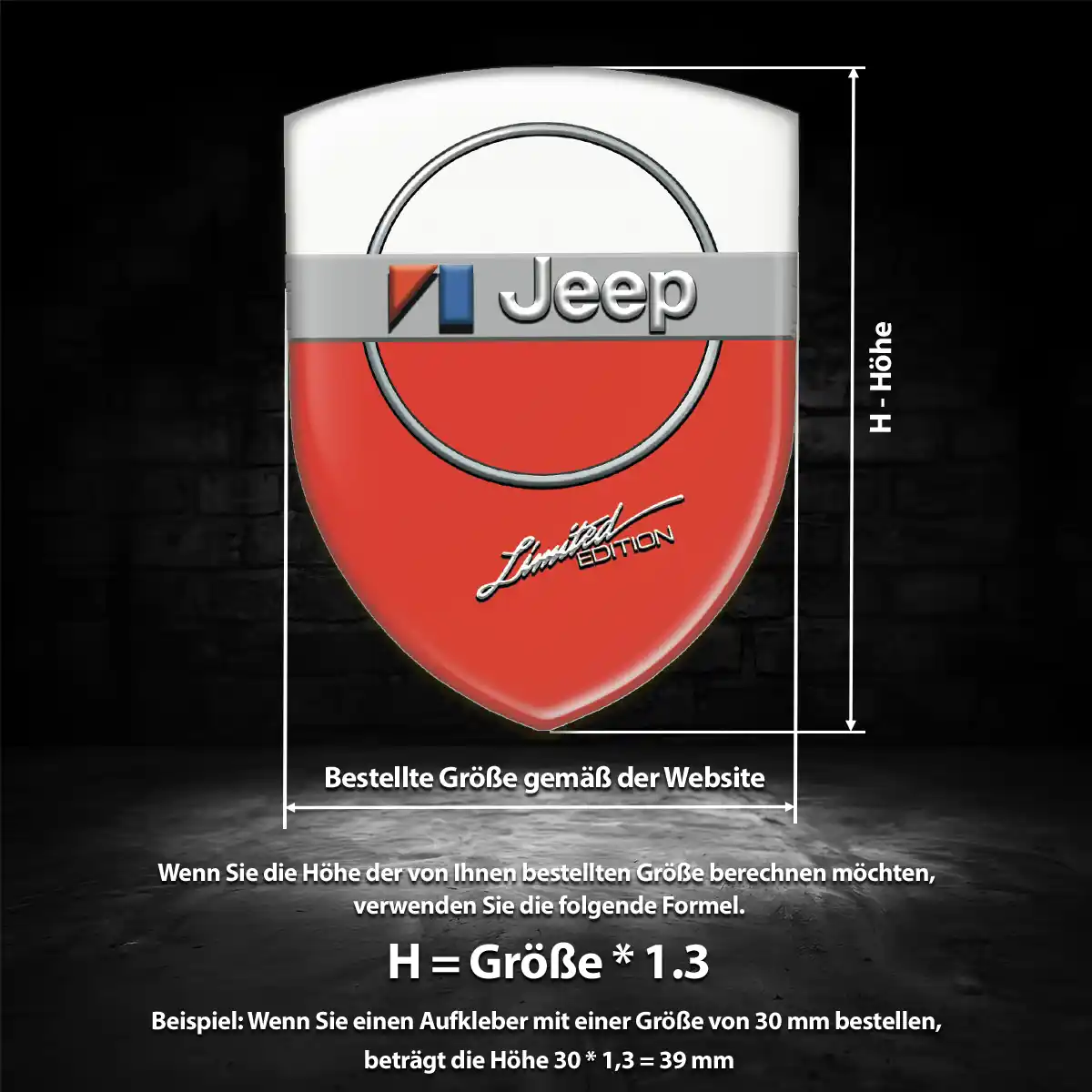 Jeep Wappen Emblem Aufkleber Erstklassige Qualität