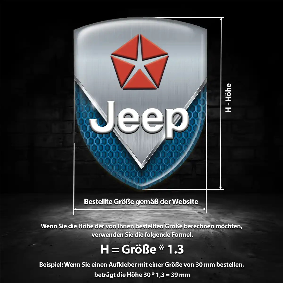 Jeep Wappen Emblem Aufkleber Exterieurdesign