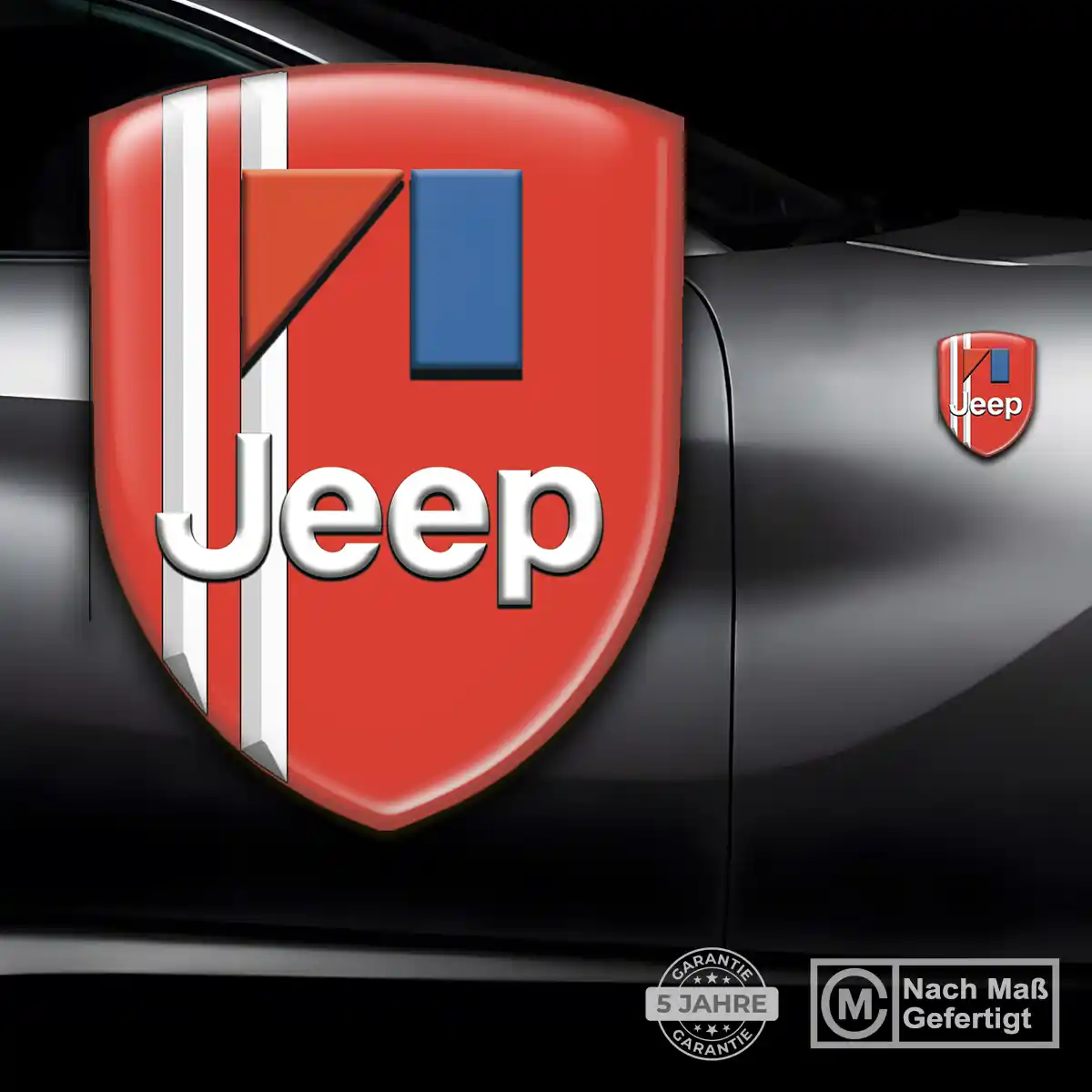 Jeep Wappen Emblem Aufkleber Hochwertiges Harz