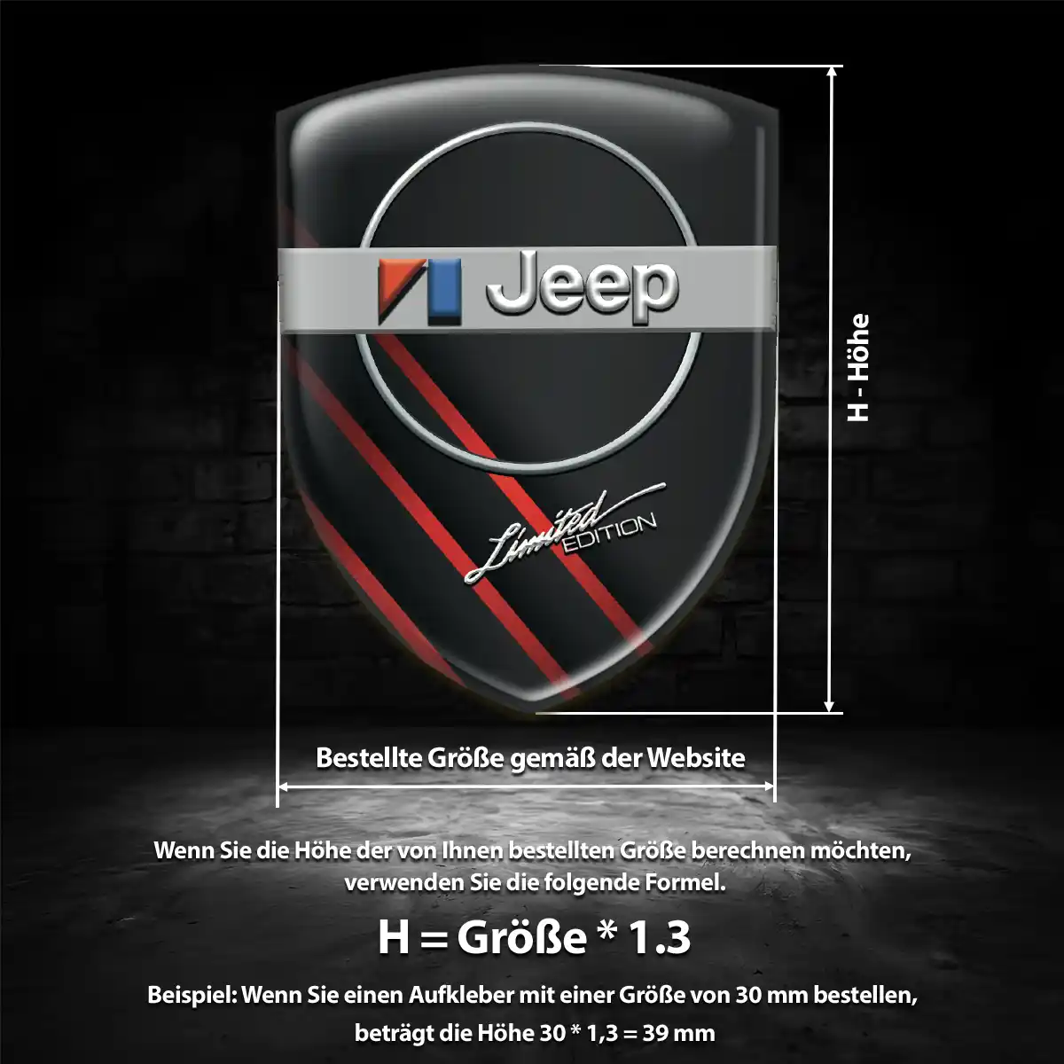 Jeep Wappen Emblem Aufkleber Interieurdesign