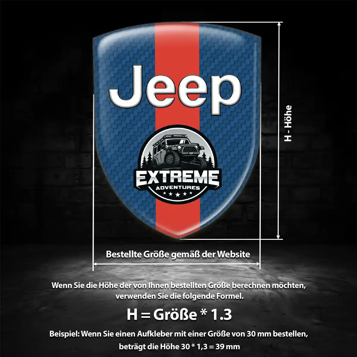 Jeep Wappen Emblem Aufkleber Luxus-Edition