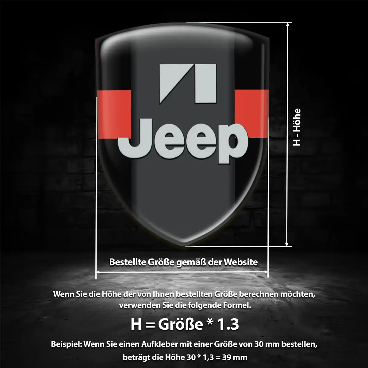 Jeep Wappen Emblem Hochwertiges Harz