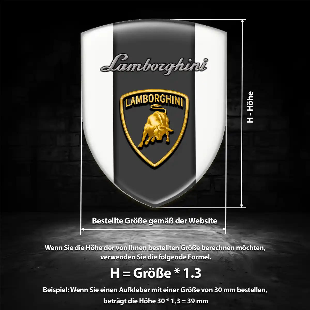 Lamborghini 3D Gel Aufkleber Auto Stilvolles Design