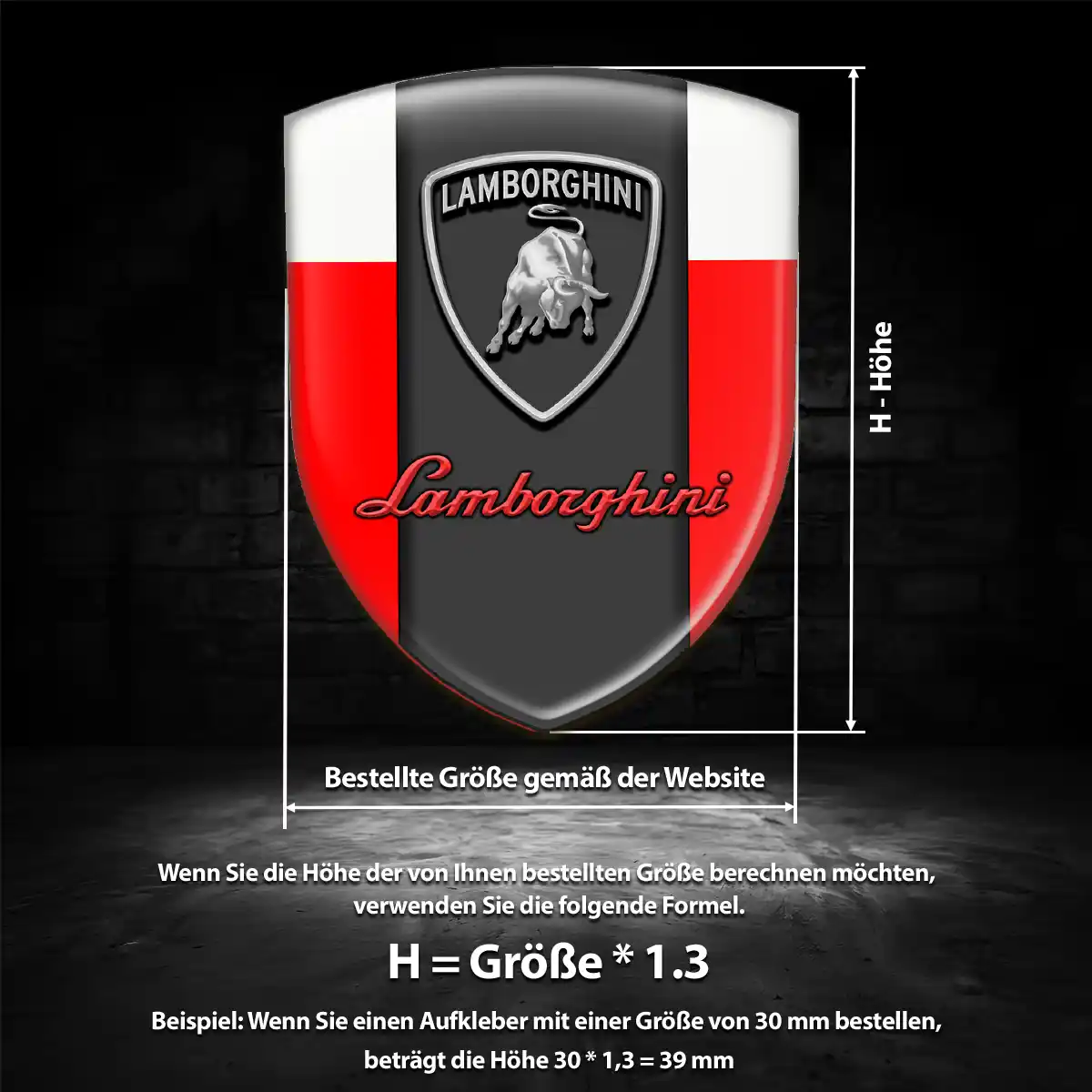 Lamborghini 3D Gel Aufkleber Emblem Hohe Qualität