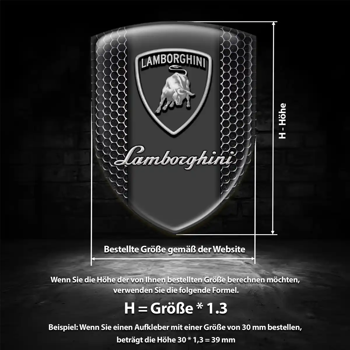 Lamborghini 3D Gel Aufkleber Emblem Premium-Edition