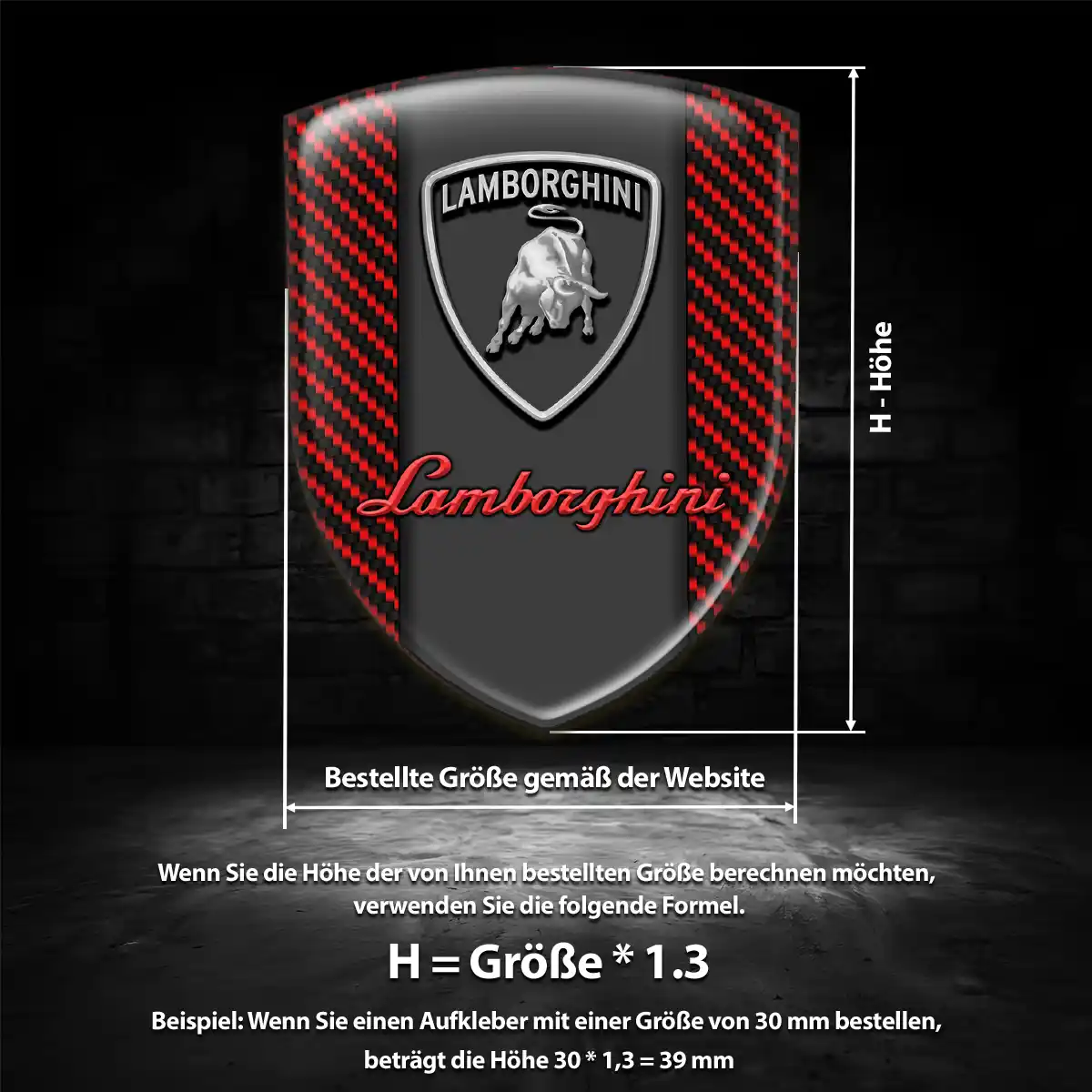 Lamborghini 3D Gel Aufkleber Emblem Stilvolles Design