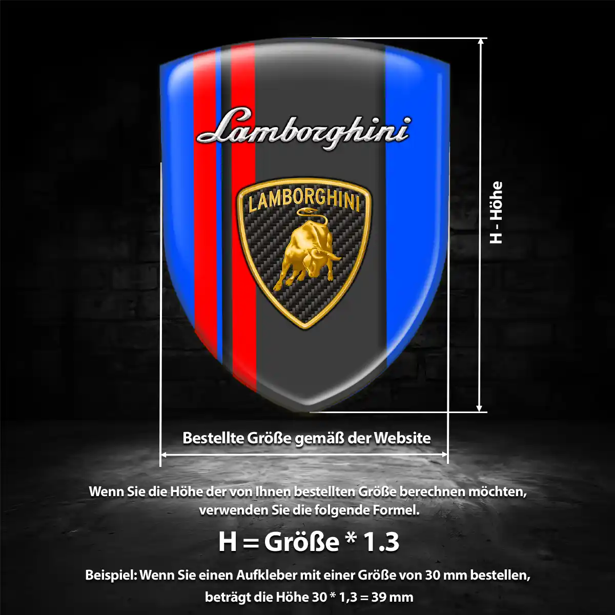 Lamborghini 3D Gel Aufkleber Embleme Premium-Edition