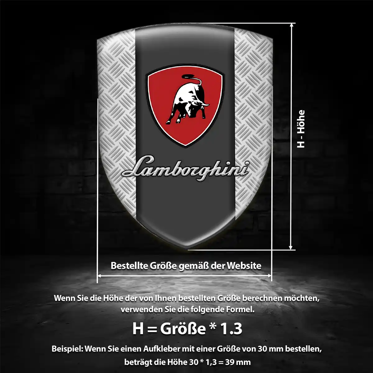 Lamborghini 3D Gel Aufkleber Silikon Hohe Qualität