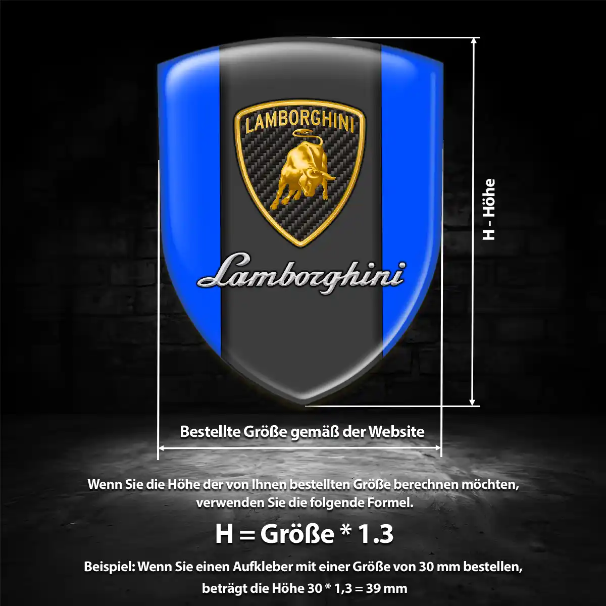 Lamborghini 3D Gel Aufkleber Silikon Premium-Edition
