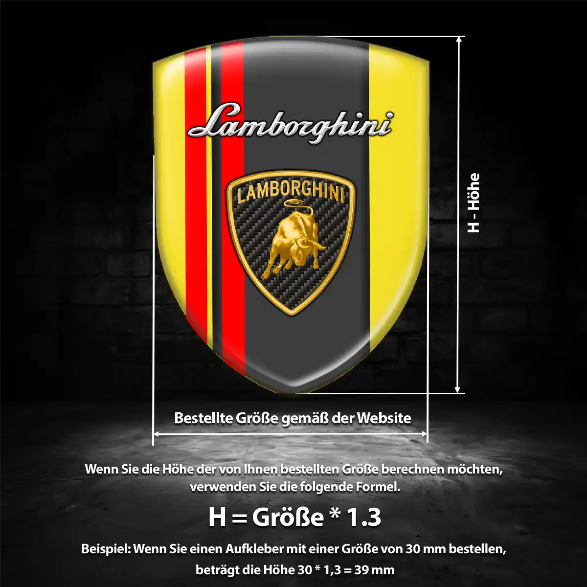 Lamborghini 3D Gel Aufkleber Silikon Stilvolles Design