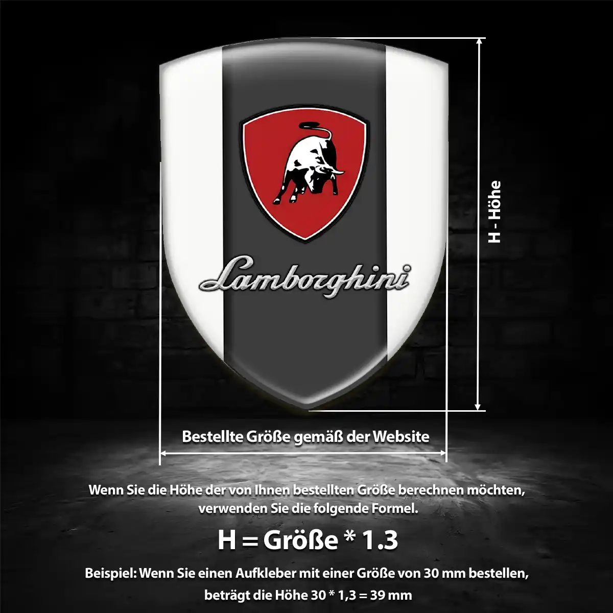 Lamborghini 3D Gel Aufkleber Stilvolles Design
