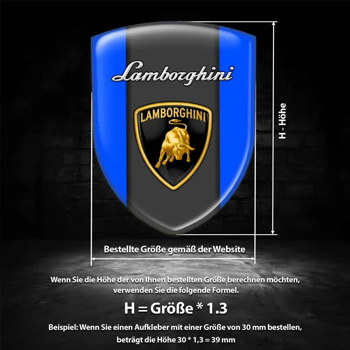 Lamborghini 3D Gel Aufkleber Wappen Auto Hohe Qualität