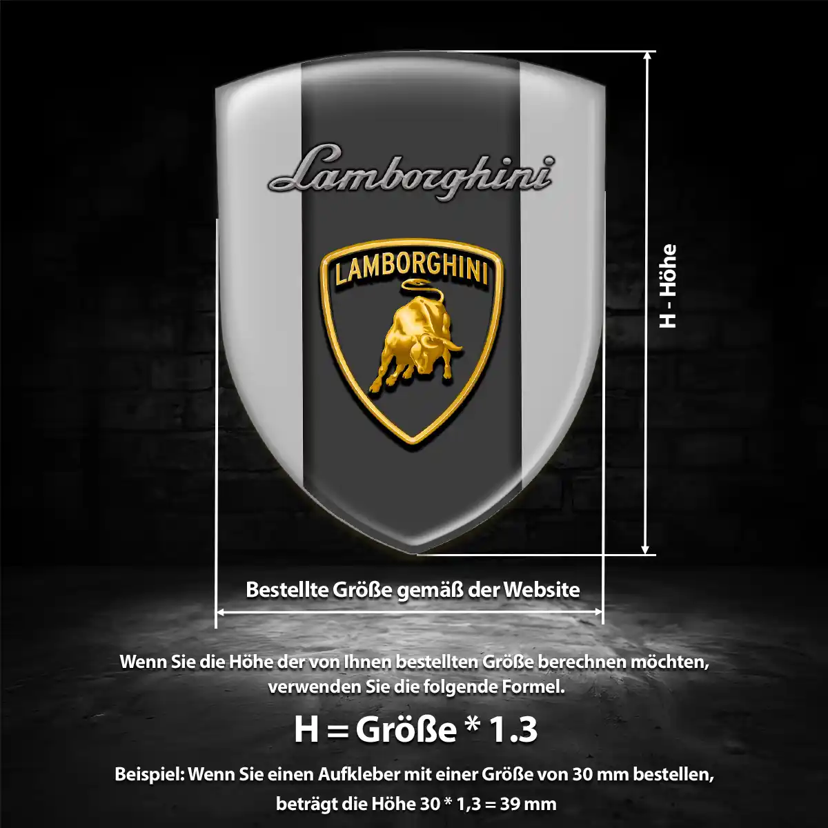 Lamborghini 3D Gel Aufkleber Wappen Auto Stilvolles Design