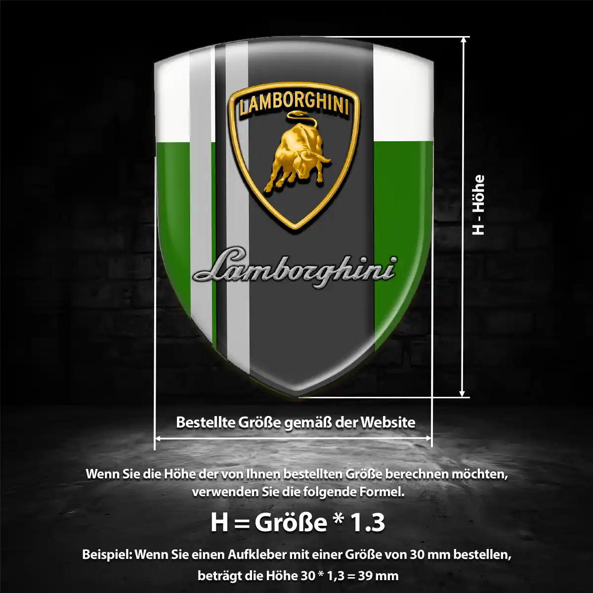 Lamborghini 3D Gel Aufkleber Wappen Stilvolles Design