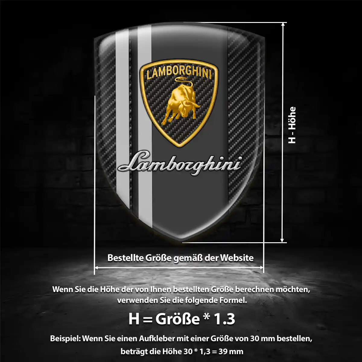 Lamborghini Aufkleber 3D Gel Emblem Auto Hohe Qualität