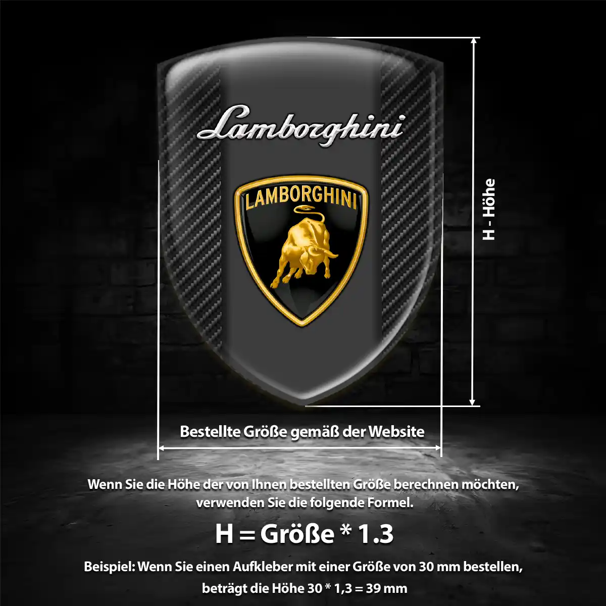 Lamborghini Aufkleber 3D Gel Emblem Auto Stilvolles Design