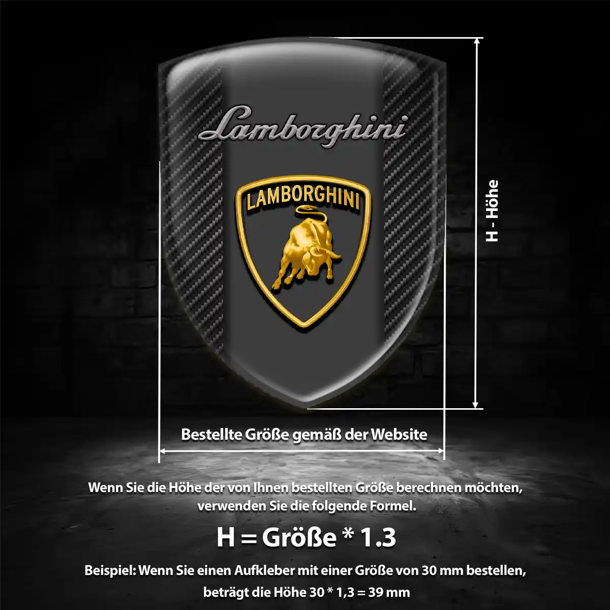 Lamborghini Aufkleber 3D Gel Emblem Hohe Qualität