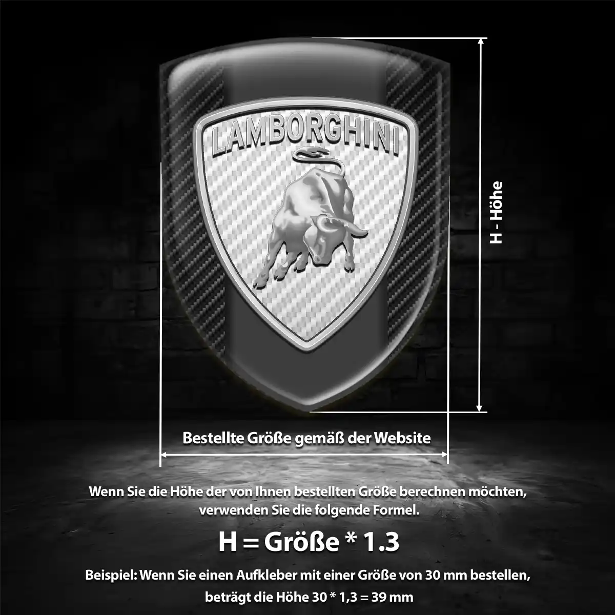 Lamborghini Aufkleber 3D Gel Emblem Premium-Edition