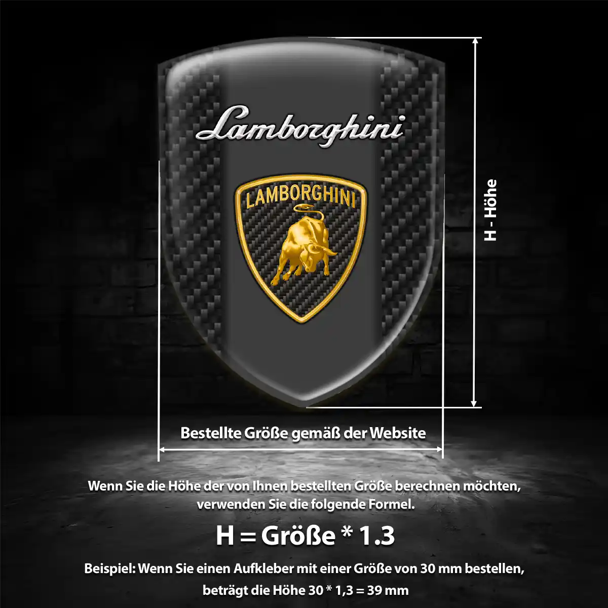 Lamborghini Aufkleber 3D Gel Emblem Stilvolles Design