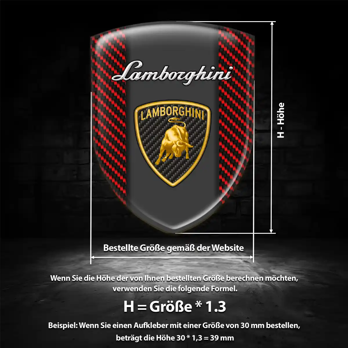 Lamborghini Aufkleber 3D Gel Embleme Auto Stilvolles Design
