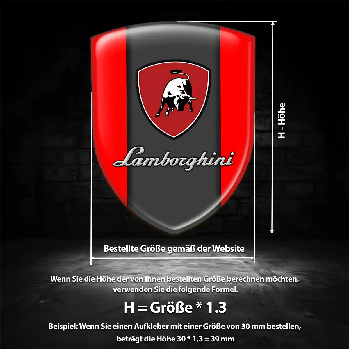 Lamborghini Aufkleber 3D Gel Embleme Hohe Qualität
