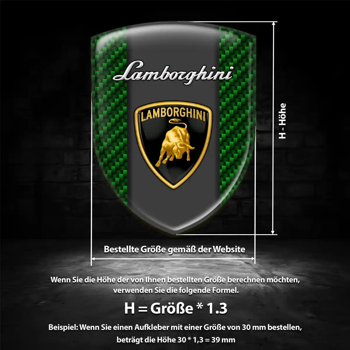 Lamborghini Aufkleber 3D Gel Embleme Stilvolles Design