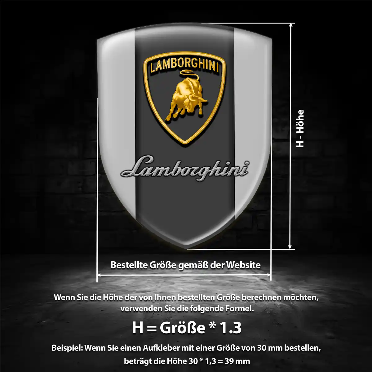 Lamborghini Aufkleber 3D Gel Silikon Auto Hohe Qualität