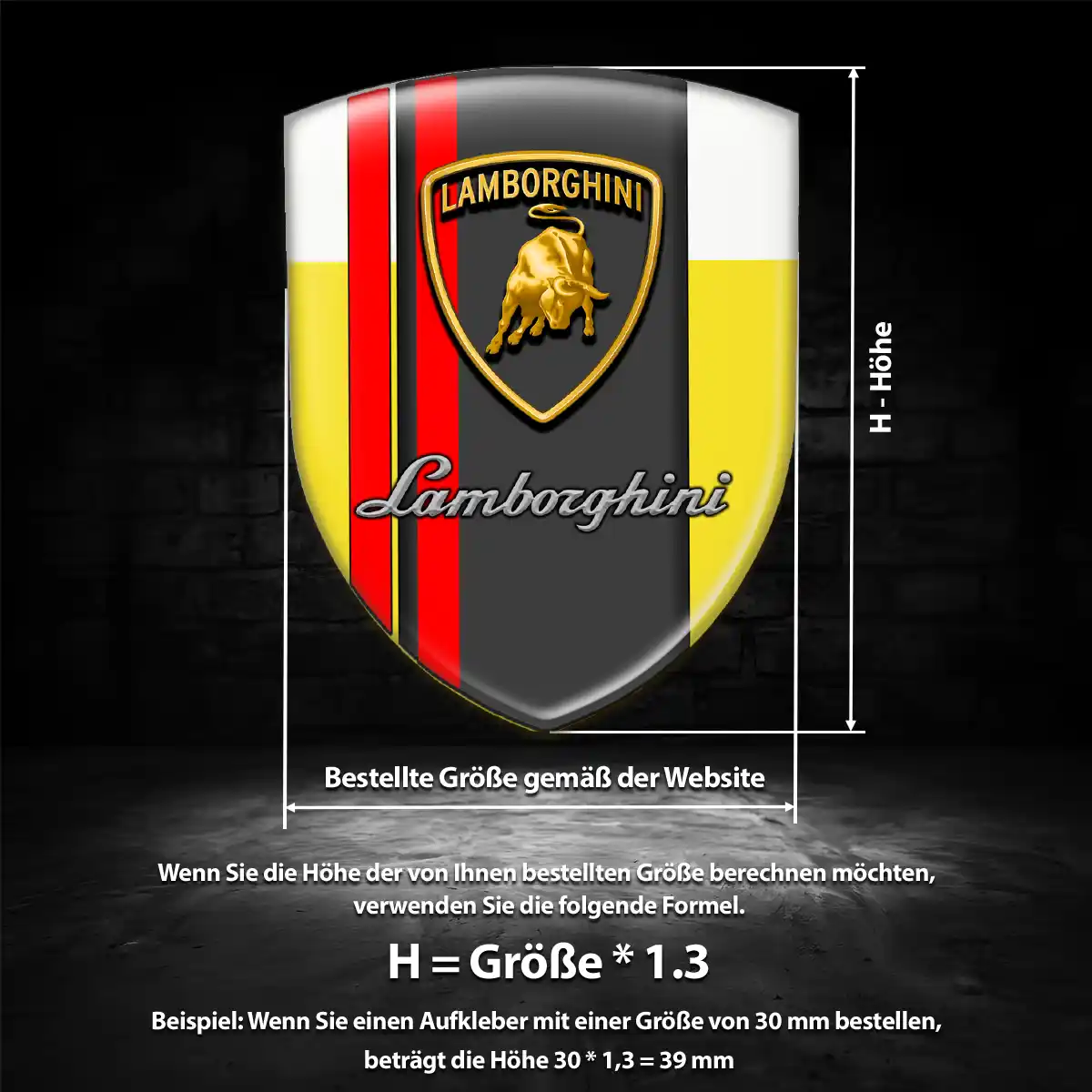 Lamborghini Aufkleber 3D Gel Silikon Auto Stilvolles Design
