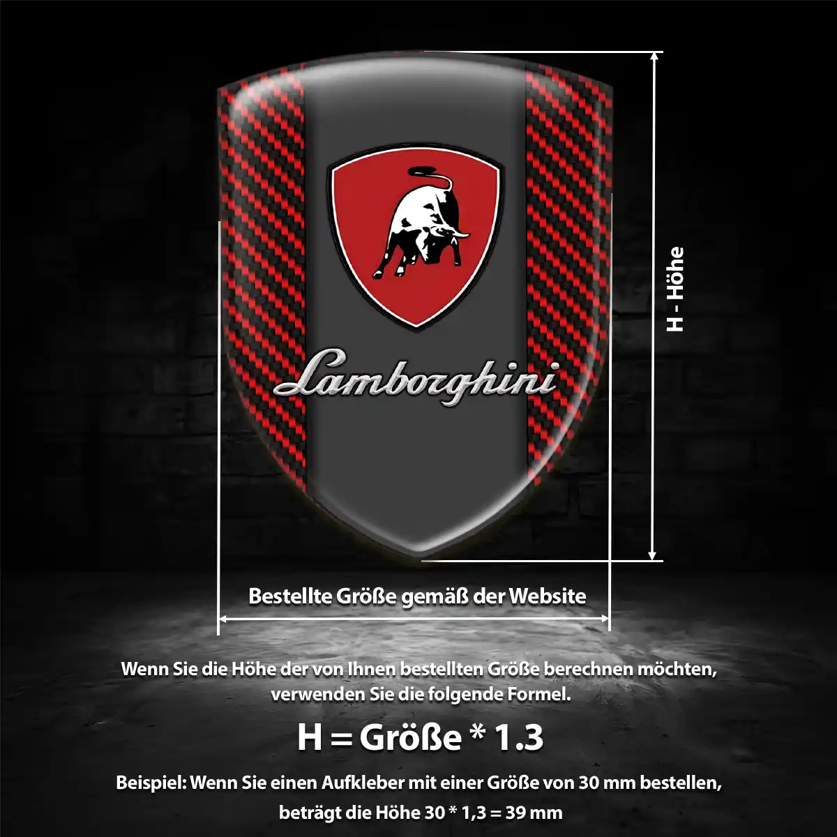 Lamborghini Aufkleber 3D Gel Silikon Premium-Edition