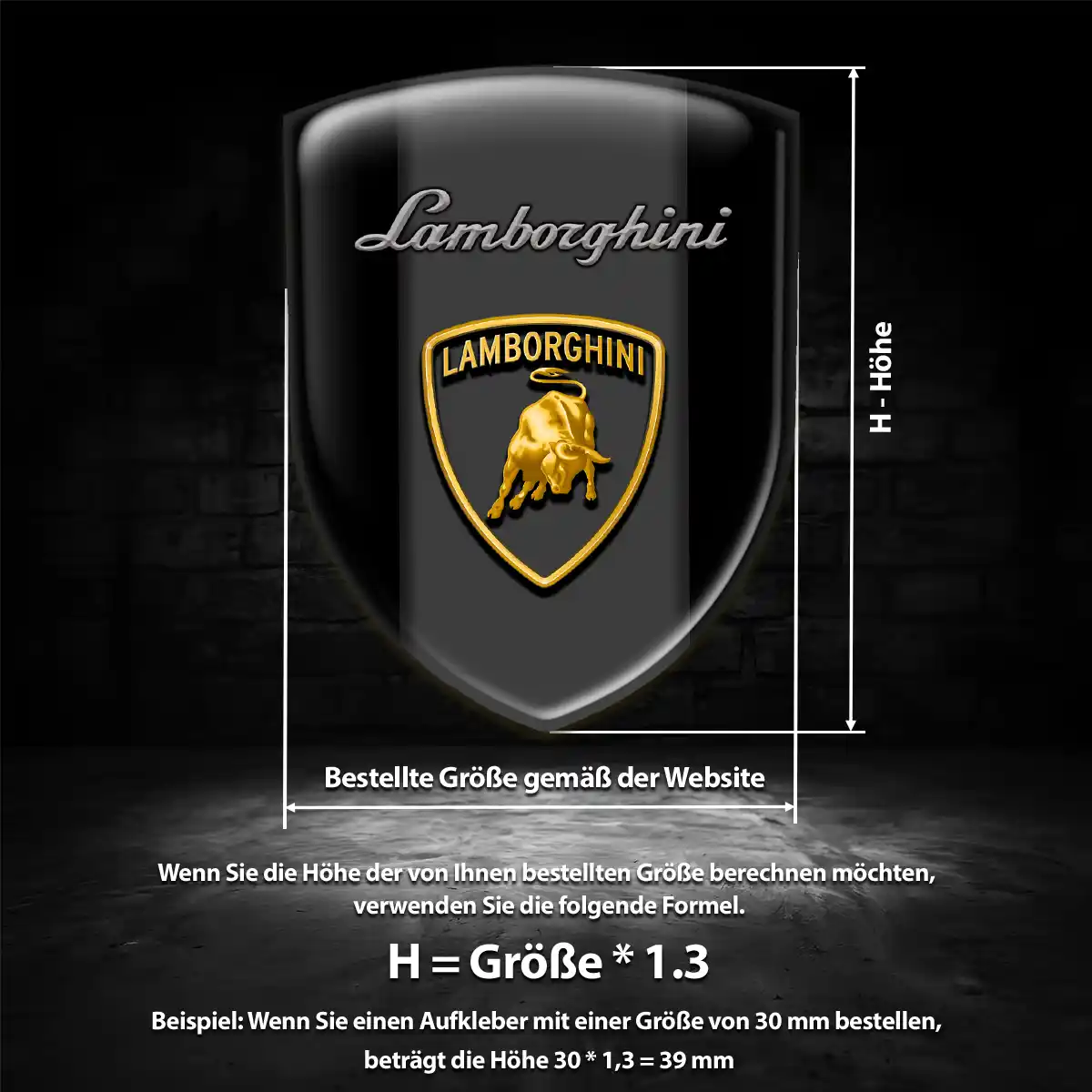 Lamborghini Aufkleber 3D Gel Silikon Stilvolles Design