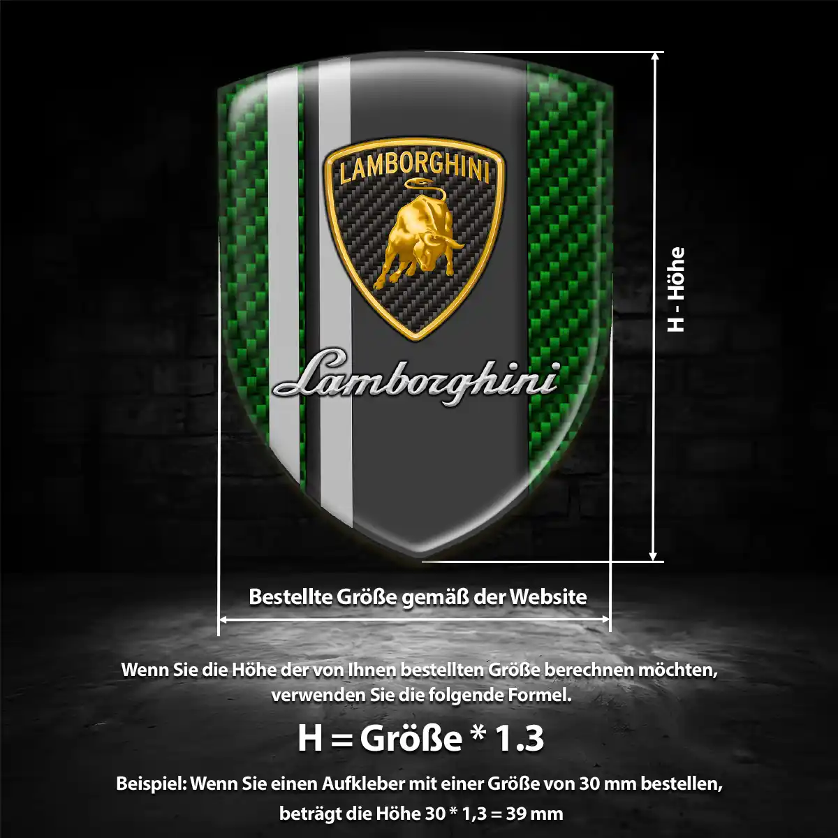 Lamborghini Aufkleber 3D Gel Wappen Auto Hohe Qualität