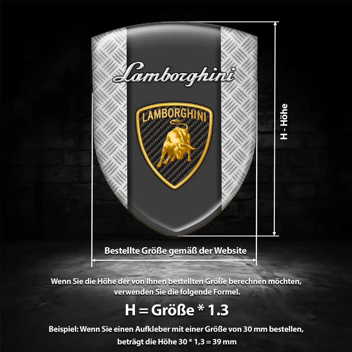 Lamborghini Aufkleber 3D Gel Wappen Auto Stilvolles Design